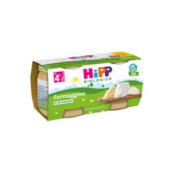HiPP Omogeneizzato Bio Formaggino ai tre formaggi con Parmigiano 4+ Mesi 2 x80g
