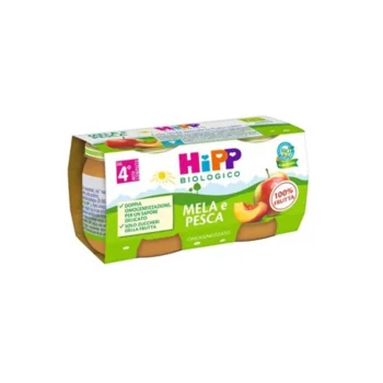 HiPP Omogeneizzato Biologico di Mela e Pesca dai 4+ Mesi 2 x 80g