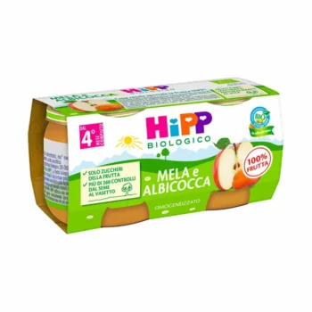 HiPP Omogeneizzato Biologico di Albicocca e Mela dai 4+ Mesi 2 x 80g