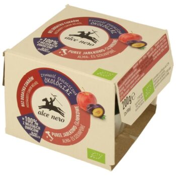 Alce Nero Purea di Mele e Prugne Bio Snack Salutare per Bambini 2x100g