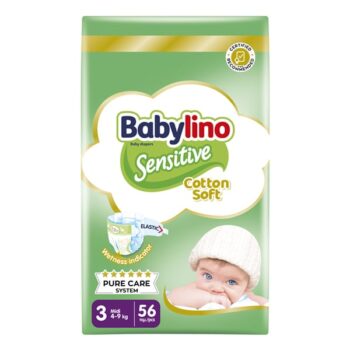 Babylino Sensitive Formato Convenienza Pannolini Midi Taglia 3 (4-9 kg) – 56 pezzi