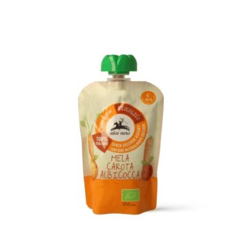 Alce Nero Purea di Mela, Carota e Albicocca Bio Mix di Frutta e Verdura per Bambini 2x100g