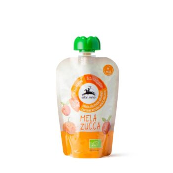 Alce Nero Purea di Mela e Zucca Bio Snack Salutare per Bambini 100g