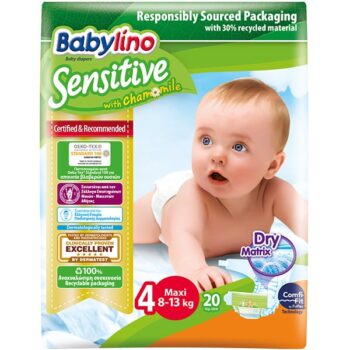Babylino Sensitive Pannolini Maxi Taglia 4 (8-13 kg) – 20 pezzi