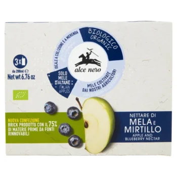 Alce Nero Nettare di Mela e Mirtillo Bio con Frutta Selezionata 3x200ml