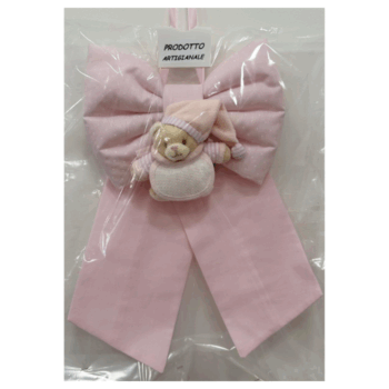 Fiocco Nascita Rosa a Pois 35cm