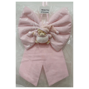 Fiocco Nascita Rosa a Pois 50cm