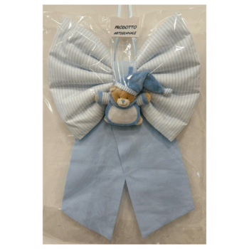 Fiocco Nascita Celeste a Righe 50cm